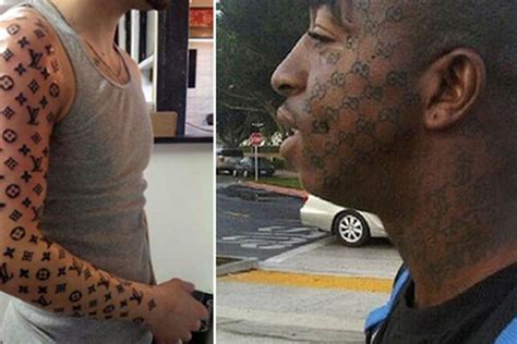 guy with tattoo face in louis vuitton|Man Goes Viral for His Louis Vuitton Face Tattoos .